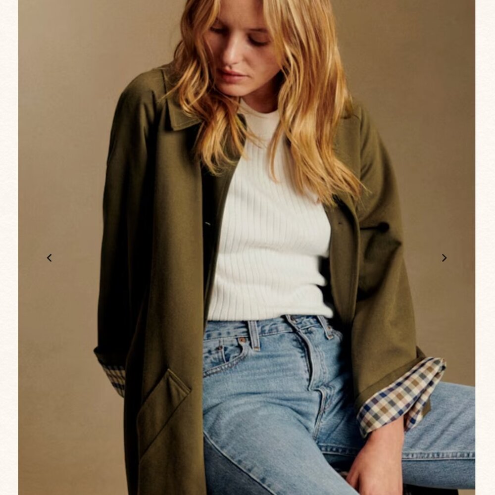 Sezane Clyde Trench in Dark Olive
